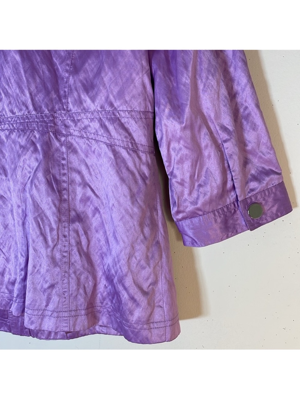 LAURA ASHLEY Palm Beach Satin Jacket in African Violet. M. NWT. $128! - Picture 12 of 12